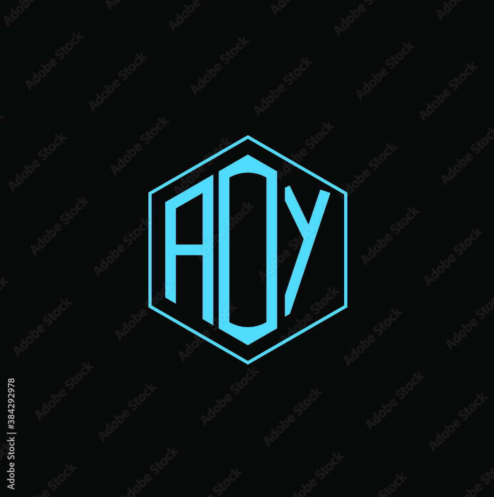 AOY letter icon design on black background. Creative letter AOY/A O Y logo design. AOY initials Logo design AOY letter icon design on black background. Creative letter AOY/A O Y logo design. AOY initials Logo design
