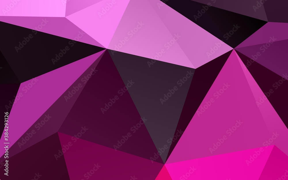 Fototapeta premium Light Pink vector polygon abstract background.