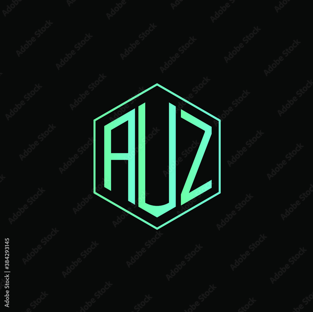 AUZ letter icon design on black background. Creative letter AUZ/A U Z logo design. AUZ initials Logo design AUZ letter icon design on black background. Creative letter AUZ/A U Z logo design. AUZ initials Logo design