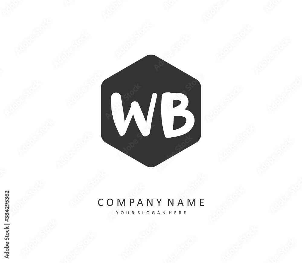 W B WB Initial letter handwriting and signature logo. A concept handwriting initial logo with template element. W B WB Initial letter handwriting and signature logo. A concept handwriting initial logo with template element.