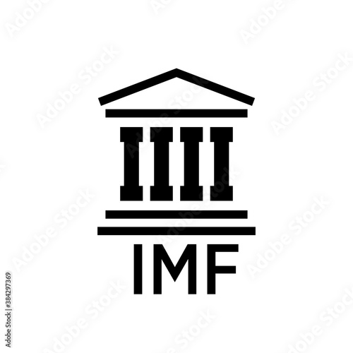 Building icon with inscription IMF.