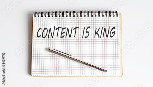 Wallpaper Mural Text on notepad CONTENT IS KING . Business Concept Torontodigital.ca