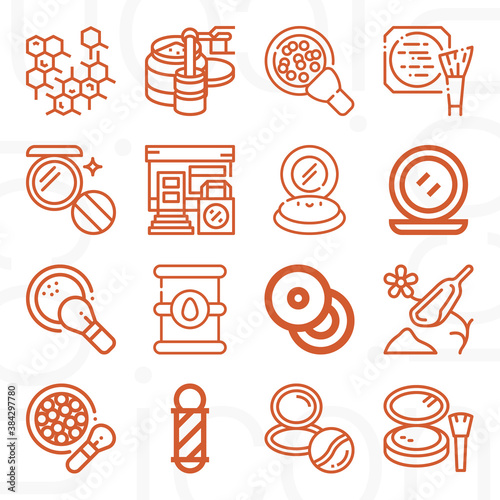 16 pack of explosive  lineal web icons set
