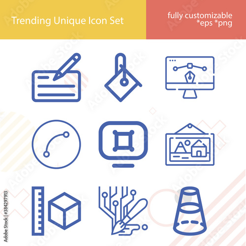 Simple set of collector related lineal icons.