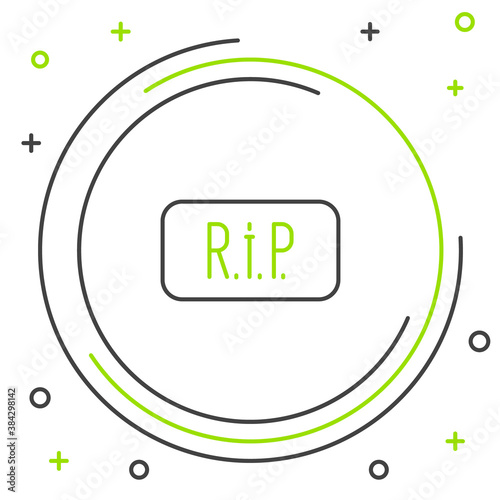 Line Speech bubble rip death icon isolated on white background. Colorful outline concept. Vector.