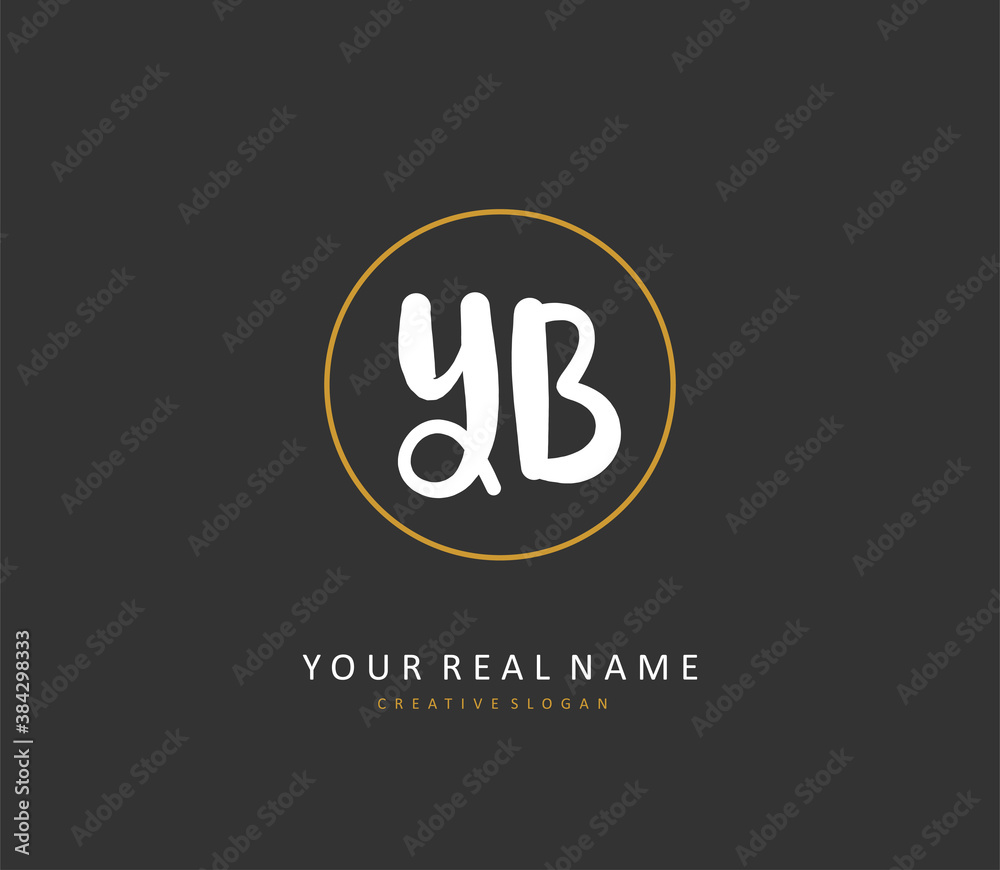 Y B YB Initial letter handwriting and signature logo. A concept handwriting initial logo with template element. Y B YB Initial letter handwriting and signature logo. A concept handwriting initial logo with template element.
