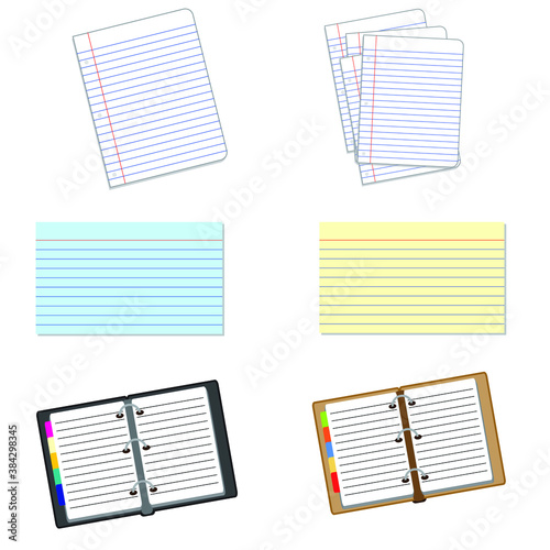 Office stationery vector design. digital hand drawn. illustration of stationery set isolated on white. photo