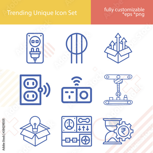 Simple set of retail store related lineal icons.