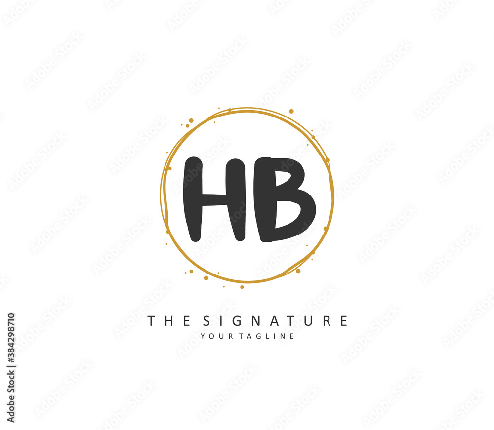 H B HB Initial letter handwriting and signature logo. A concept handwriting initial logo with template element. H B HB Initial letter handwriting and signature logo. A concept handwriting initial logo with template element.