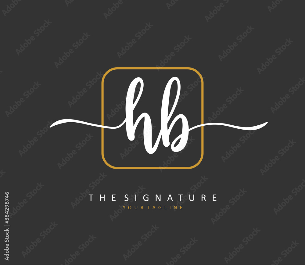 H B HB Initial letter handwriting and signature logo. A concept handwriting initial logo with template element. H B HB Initial letter handwriting and signature logo. A concept handwriting initial logo with template element.