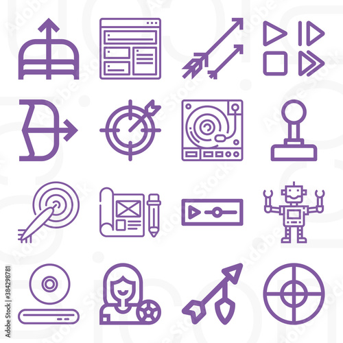 16 pack of kicking  lineal web icons set