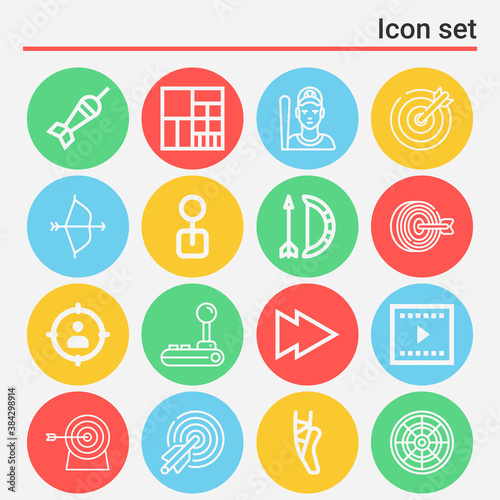 16 pack of practicing  lineal web icons set