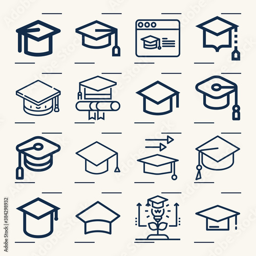 Simple set of convex related lineal icons.