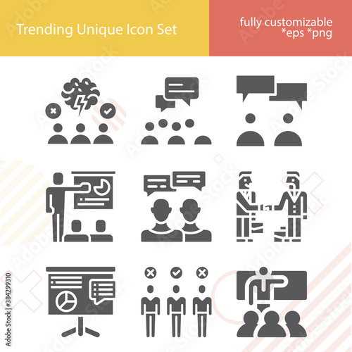 Simple set of attended related filled icons.