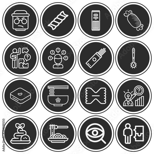 16 pack of difficult  lineal web icons set