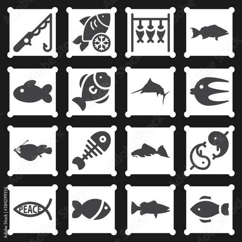 16 pack of seine  filled web icons set