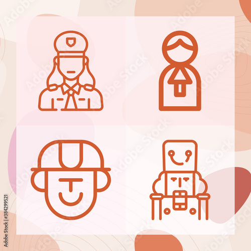 Simple set of statesman related lineal icons