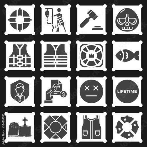 16 pack of dying  filled web icons set