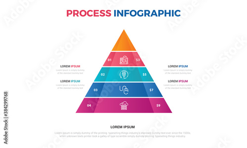 Infographic template for process or business presentations 4 step