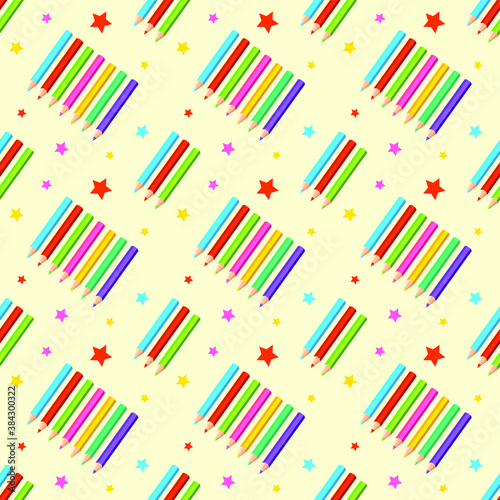 Seamless pattern with Color pencil. Vector texture illustration.