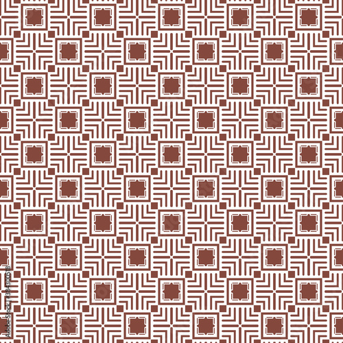 Vector seamless pattern texture background with geometric shapes, colored in brown, white colors.