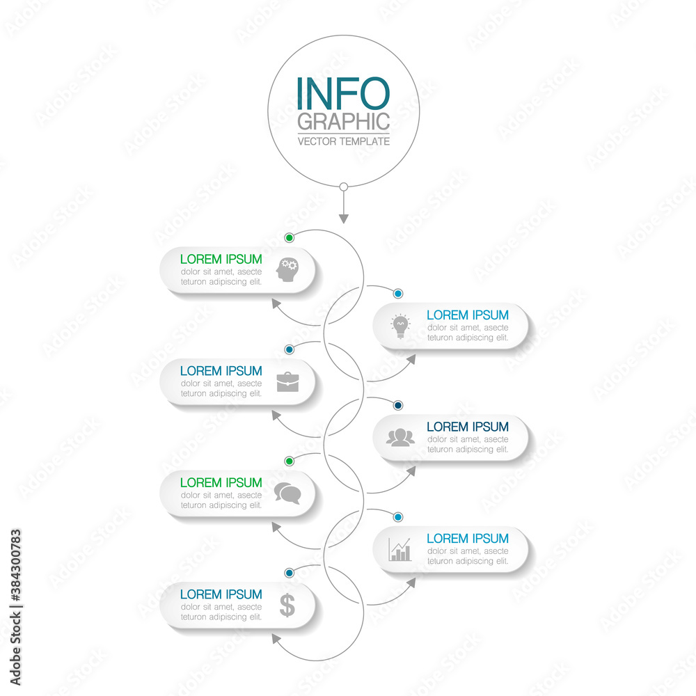 Vertical vector infographic template, 7 steps or options. Data presentation, business concept design for web, brochure, diagram. Vertical vector infographic template, 7 steps or options. Data presentation, business concept design for web, brochure, diagram.