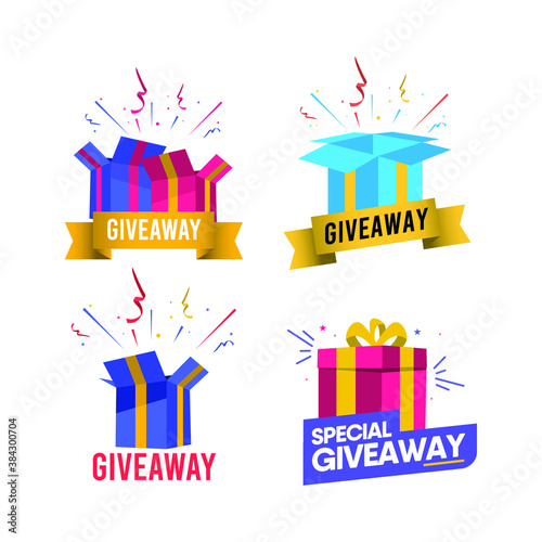 Giveaway social media contest vector template.