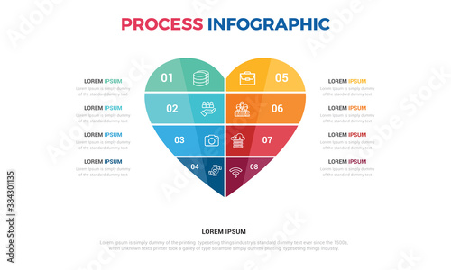 Abstract heart infographic cycle diagram 4 step vector file