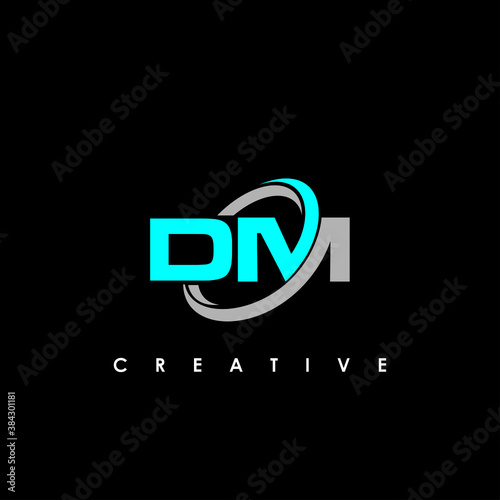 DM Letter Initial Logo Design Template Vector Illustration	
