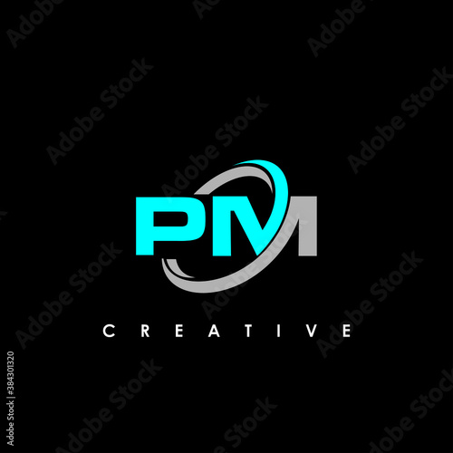 PM Letter Initial Logo Design Template Vector Illustration	
