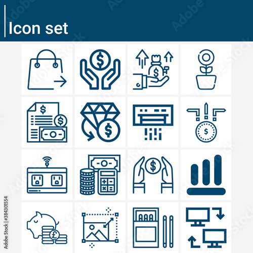 Simple set of income related lineal icons.