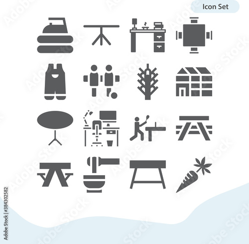 Simple set of put off related filled icons.