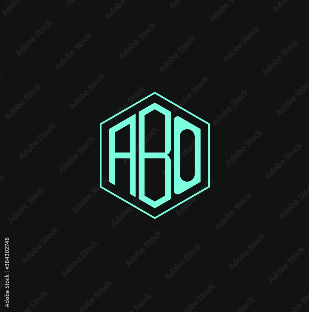 polygon ABO letter icon design on black background. Creative letter ABO/A B O logo design. ABO initials Logo design polygon ABO letter icon design on black background. Creative letter ABO/A B O logo design. ABO initials Logo design