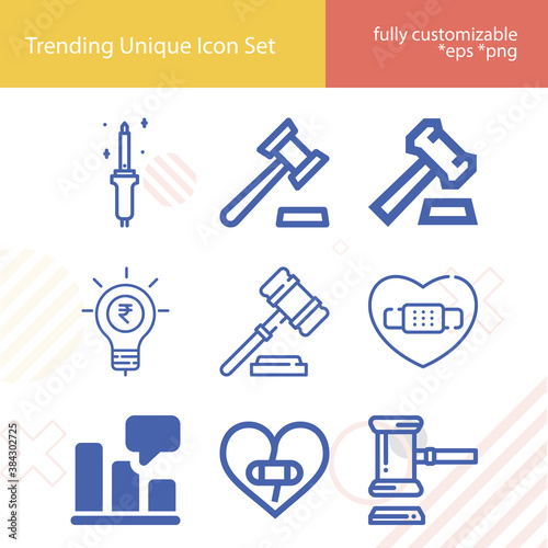 Simple set of chances related lineal icons.