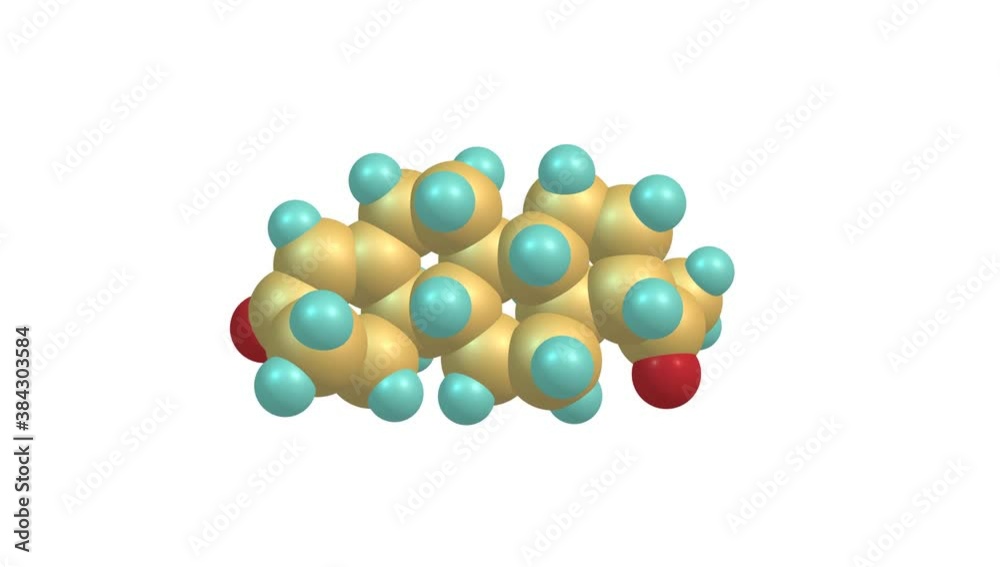 Progestogen molecule rotating video on white Progestogen molecule rotating video on white