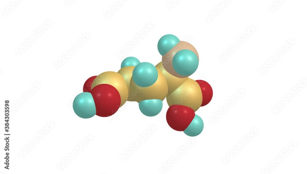 Glutamic acid rotating video on white Glutamic acid rotating video on white