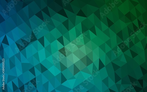 Dark Blue, Green vector abstract mosaic backdrop.