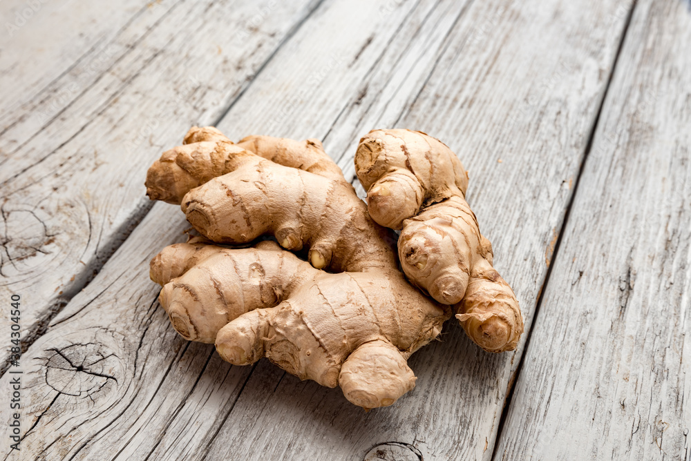 Healthy ginger root close up