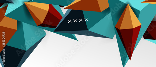 3d low poly abstract shape background vector illustration