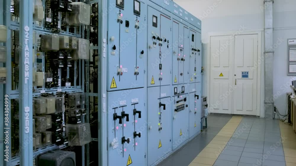 electrical control panel in substation in manufacturing industrial plant , video for business industrial and energy engineering concept