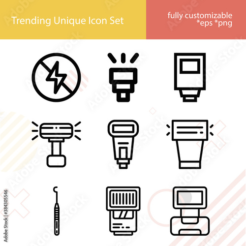 Simple set of floods related lineal icons.