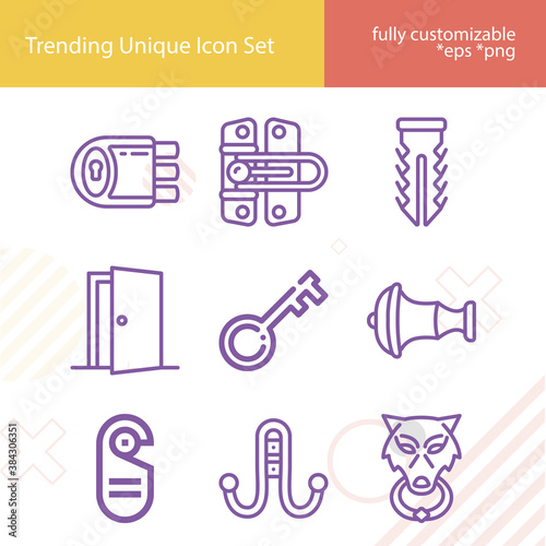 Simple set of handles related lineal icons.