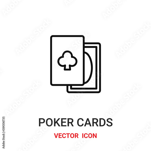 poker cards icon vector symbol. poker cards symbol icon vector for your design. Modern outline icon for your website and mobile app design.