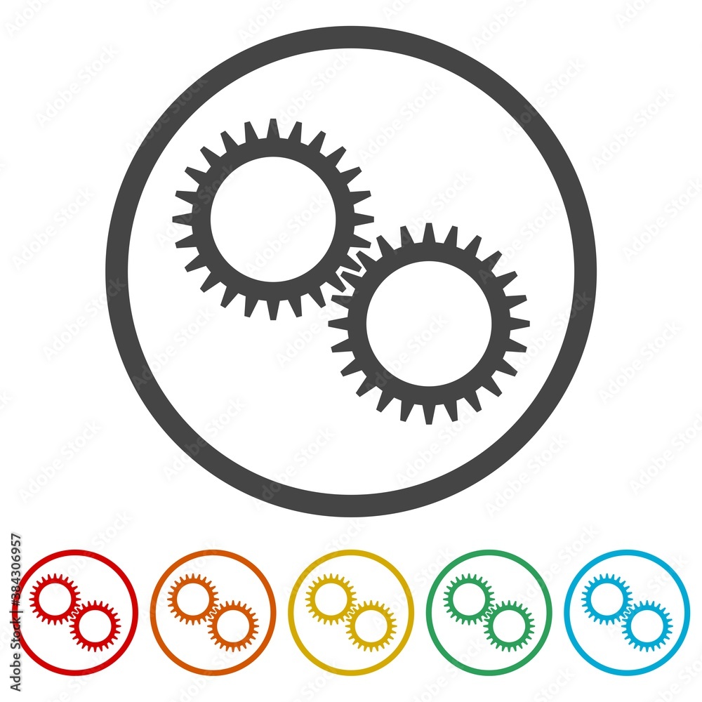 Gear Ring Icon Web, color set