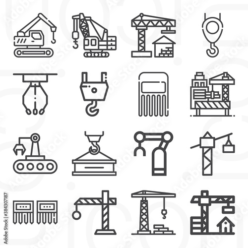16 pack of stretch out  lineal web icons set