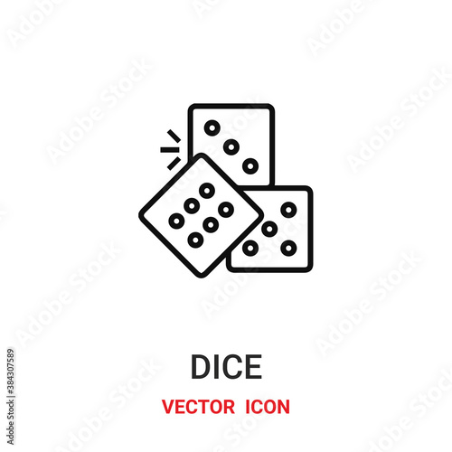 dice icon vector symbol. dice symbol icon vector for your design. Modern outline icon for your website and mobile app design.