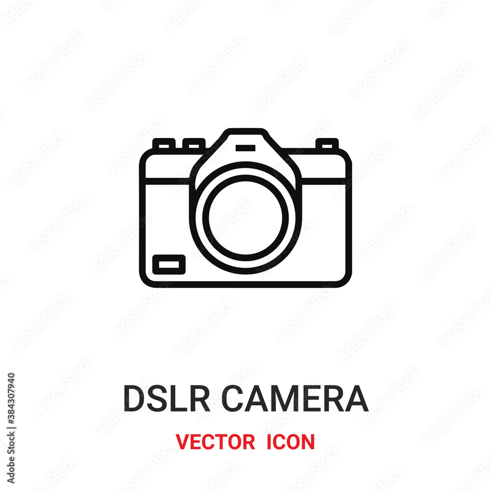 dslr camera icon vector symbol. dslr camera symbol icon vector for your design. Modern outline icon for your website and mobile app design.