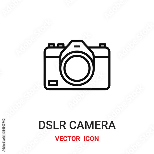 dslr camera icon vector symbol. dslr camera symbol icon vector for your design. Modern outline icon for your website and mobile app design.