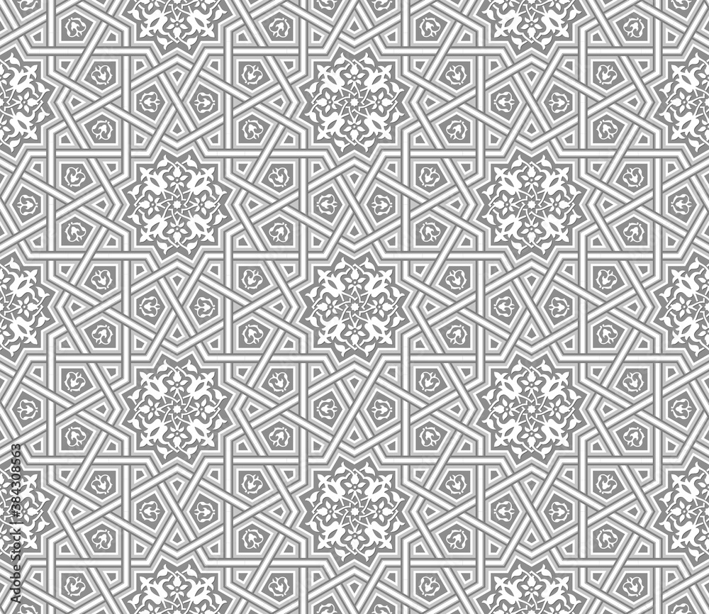 Islamic ornament grey background, Vector illustration Islamic ornament grey background, Vector illustration