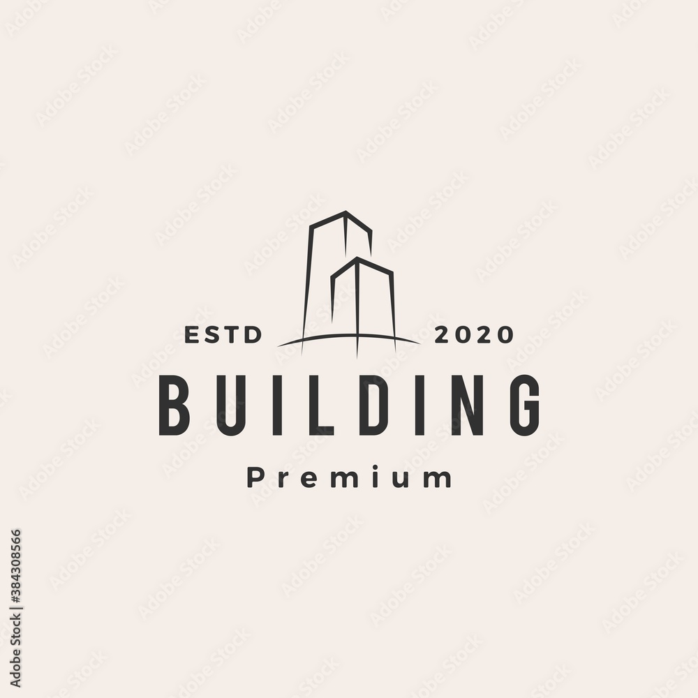 Fototapeta premium building hipster vintage logo vector icon illustration